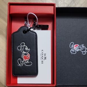 Coach Black and Red Mickey Mouse Bag Purse Tag